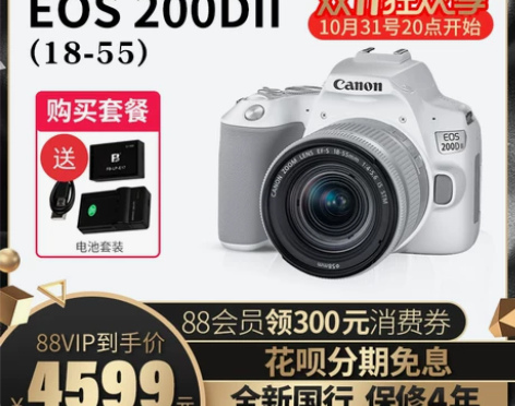 ?【狂欢价】【佳能正品】佳能200D二代v...