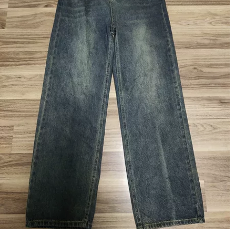 全新实体店挂板复古深色阔腿拖地裤 挂板得，...