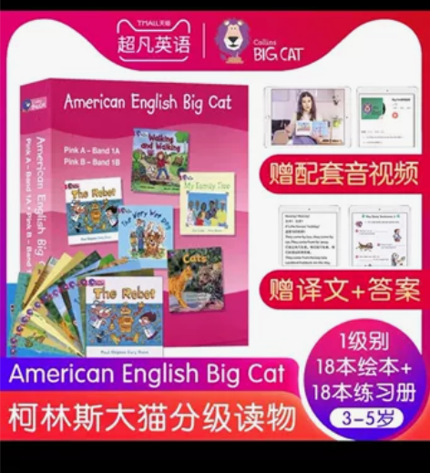 美版大猫英语分级阅读第一级书和练习册，很新...