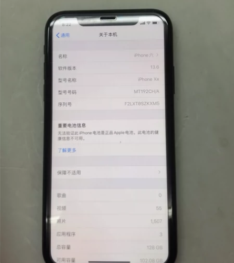 XR，黑色，更换过电池其他工能正常，900...