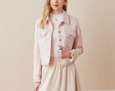 简朵2020秋季新款百搭潮流时尚单排扣小香...