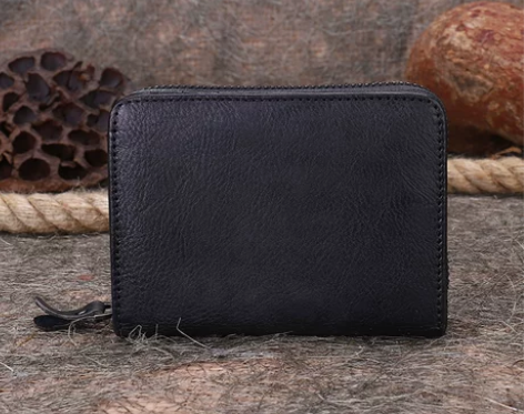 法缇斯钱包女长款真皮时尚简约两折手拿包多功...