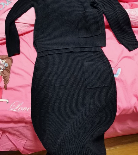 拉夏贝尔针织套裙，穿上很乖哒，适合110斤...