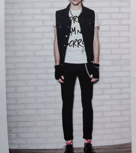 s码m码L码英国男式摇滚牛仔马甲铆钉款/男...