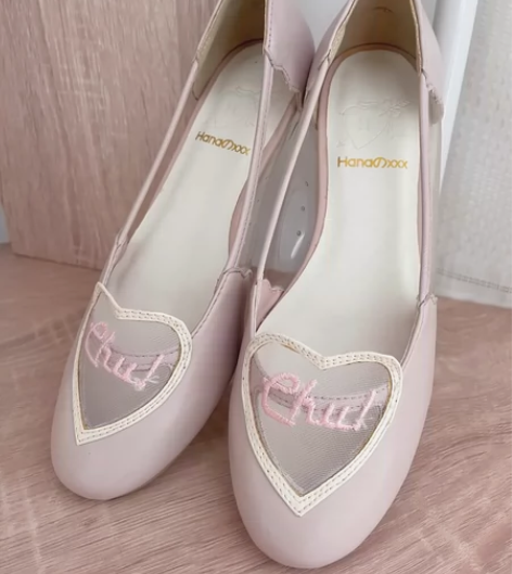 Hanaのxxx爱心刺绣少女萌妹平底单鞋 ...