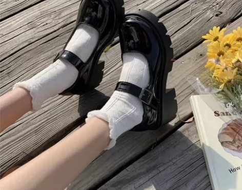 现货??日系小皮鞋女英伦复古厚底jk制服百...