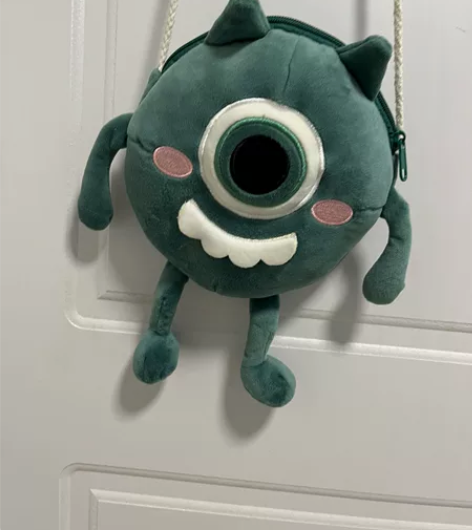 个性可爱大眼萌斜挎单肩包日系卡通怪兽包包 ...