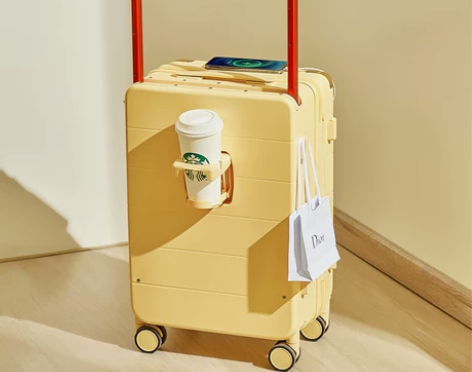 MIYO宽拉杆行李箱女20寸多功能大容量皮...