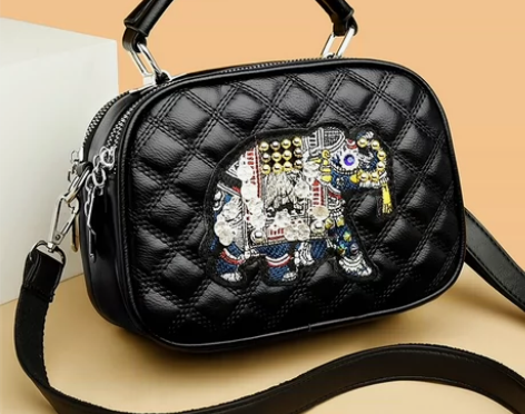 千禧袋鼠多隔层大象手提包单肩斜跨包2209...