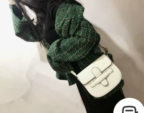 包包女2022新款鳄鱼纹马鞍包ins手拿迷...