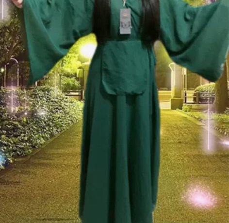 绿色汉服女春季中国风直裾古装魏晋古风改良舞...