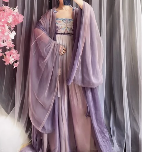 玉术原创汉服女诃子裙唐制大袖衫刺绣汉元素仙...