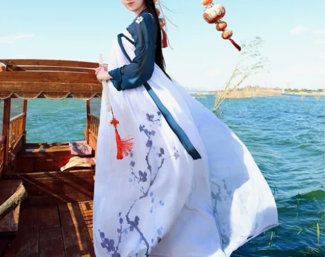 【出】如梦霓裳 江梅引 蓝绿齐胸两件套(上...