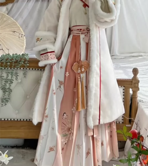 茗月萱原创[芙蓉]冬款宋制汉服女对襟长袄交...