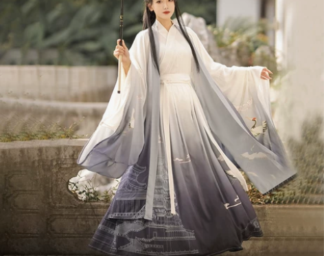 滕王阁汉服女正品原创中国风晋制齐腰襦裙魏晋...