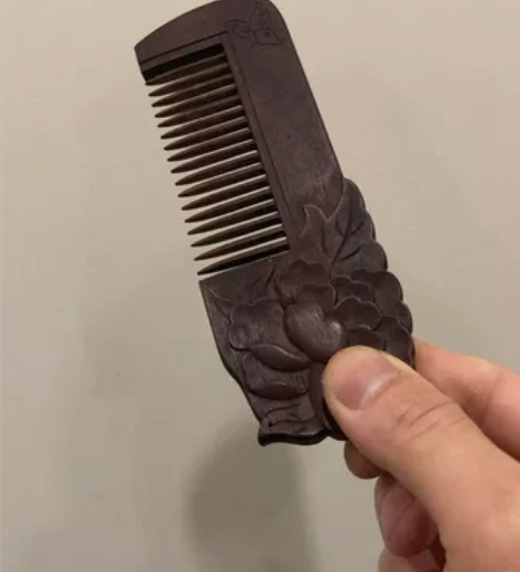 小叶紫檀梳子纯手工榫卯结构 长度15cm宽...
