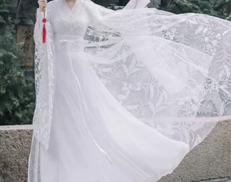 白色汉服女古装夏季原创改良版连衣裙仙气中国...