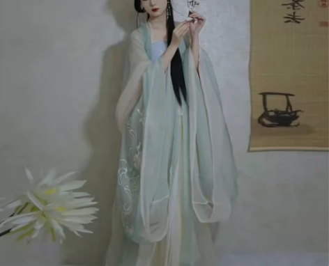 仙楚姬梦璃诃子裙，穿一拍照已洗，腰间绑带只...