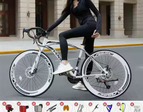 自行车 公路变速男女款弯把成人死飞学生双碟...