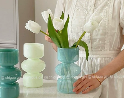 【15包邮】全新花瓶！！ins中古玻璃小花...