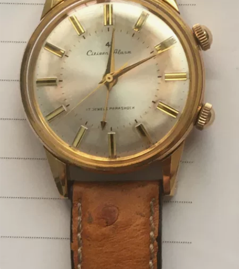 西铁城 西铁城手动闹铃机械表 表径 37m...