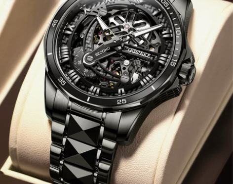 瑞士潮流镂空手表男士机械表全自动品牌名牌水...