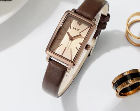 歌迪新款网红皮带小方表女士轻薄小巧时尚石英...