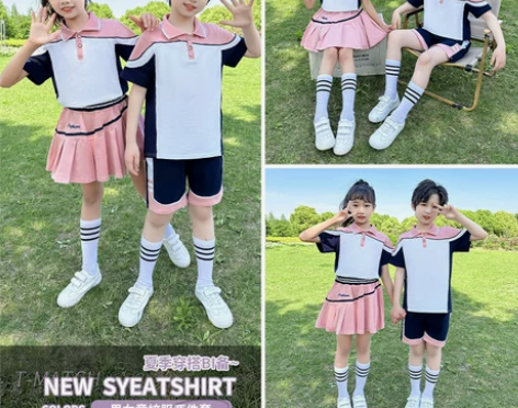 幼儿园园服小学生夏装短袖校服纯棉套装毕业