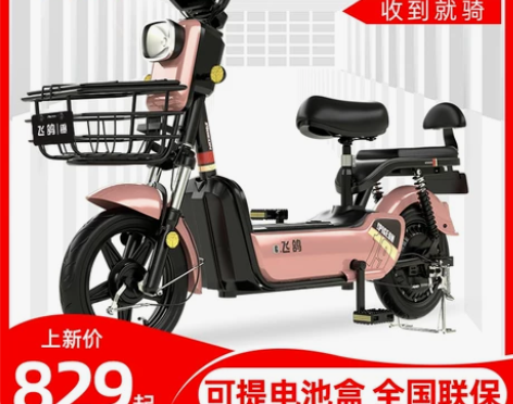 飞鸽新国标电动自行车48V电瓶车亲子车男女...