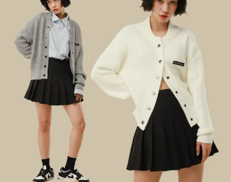 FRLMK/弗然克短款基础棒球开衫外套 感...