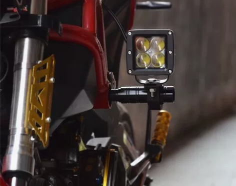 摩托车灯支架改装配件银钢小怪兽外置大灯支架...