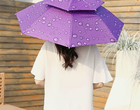 帽伞头戴雨伞帽子户外垂钓头戴太阳伞户外采茶...