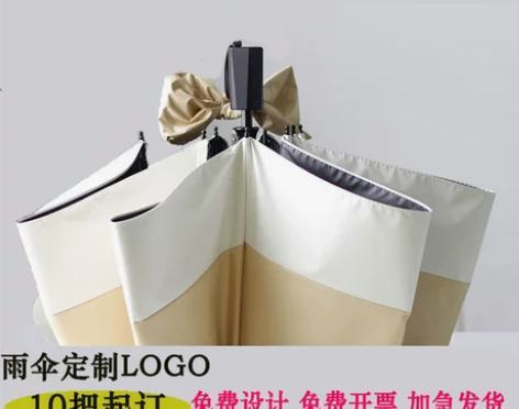 现货三折叠雨伞黑胶防晒防紫外线小清新晴雨两...