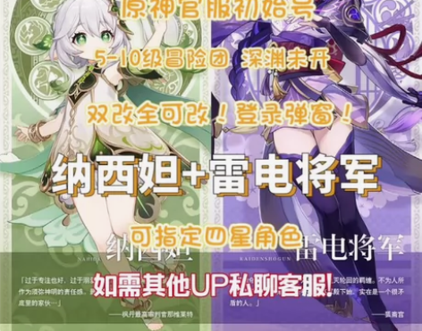 原神官服【雷电将军+纳西妲】冒险5-10级...