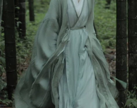 清冷感魏晋风汉服女超仙飘逸古风直裾连衣裙