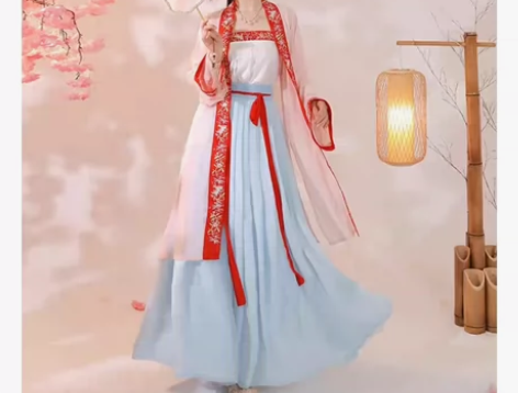 梦梳年青芷宋制汉服女原创正品对襟长衫三件套...