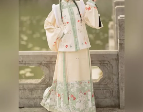 汉羽阁原创【吉祥兔】汉服三件套白色 m码 ...