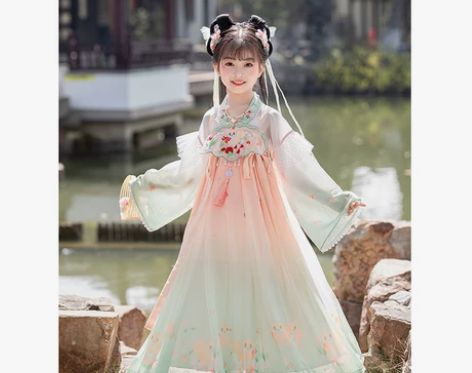 汉服女童2023春夏新款儿童古装中国风超仙...