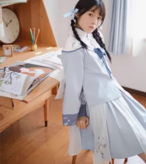 图一徐娇织羽集[霜天晓]汉服元素两件套春季...