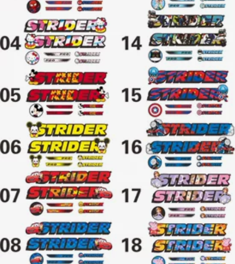 Strider平衡车贴膜贴纸儿童平衡车滑步...