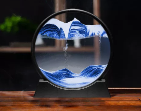 创意沙漏摆件液体解压流沙画办公室桌面客厅床...