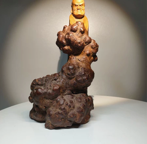 大年份树根巧雕达麽老祖,品像一流,通高19...