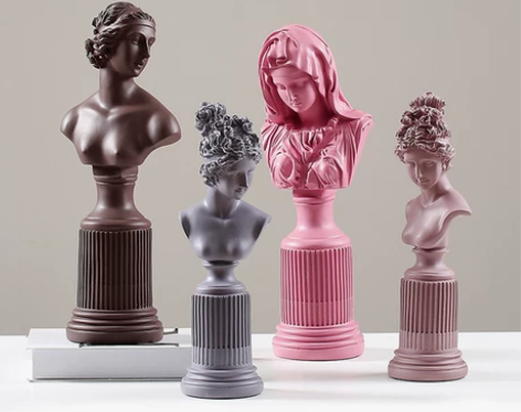 北欧创意石膏像雕塑树脂摆件家居饰品客厅工艺...