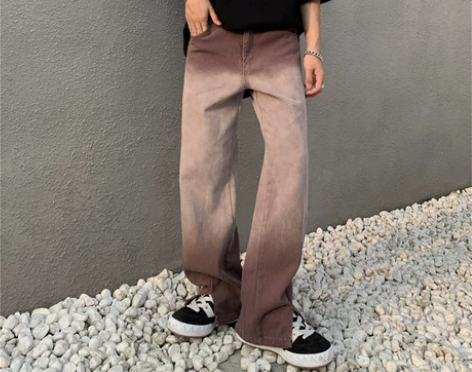 ORIGIN2zZ 美式复古牛仔裤男做旧水...