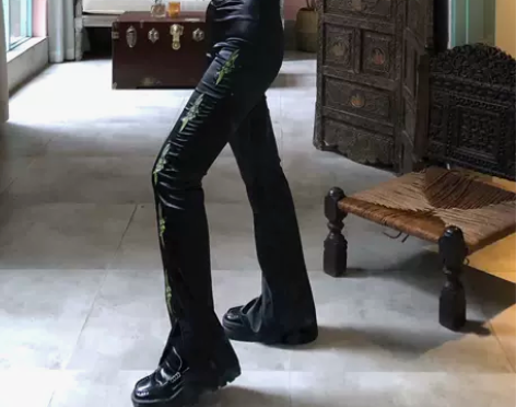 ?597c 原创休闲直筒暗黑图腾鱼骨束腰显...