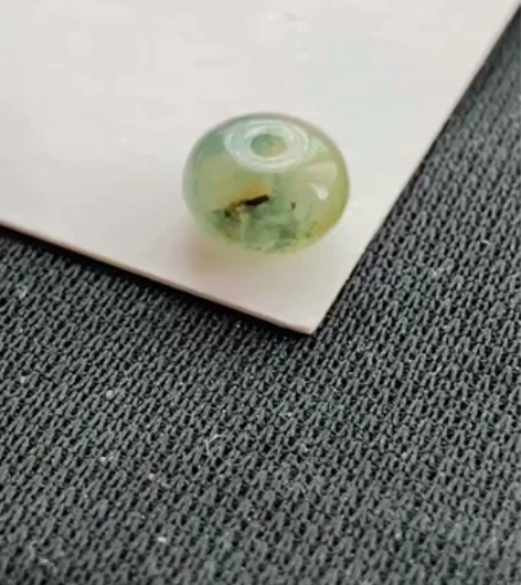 黄翡飘花鼓珠 尺寸:7.3/4.5mm[树...