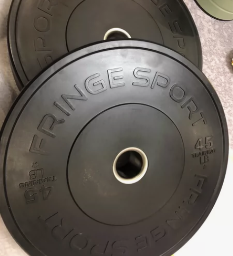 黑色杠铃片大孔全橡胶竞技健身房家用便宜硬拉...