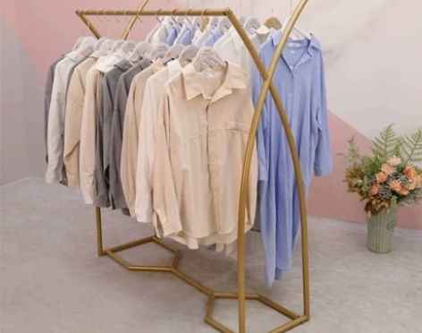 欧式服装架双排金色衣架轻奢简约女装童装双杆...