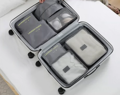 七件套旅行收纳袋行李箱衣物衣服旅游必备鞋子...