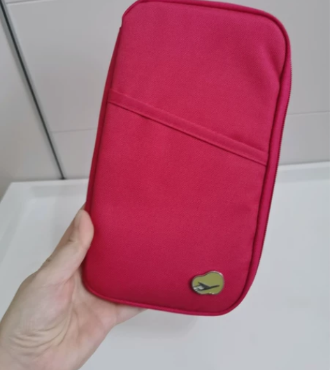 韩版玫瑰红色旅行护照包便携证件袋收纳包防水...